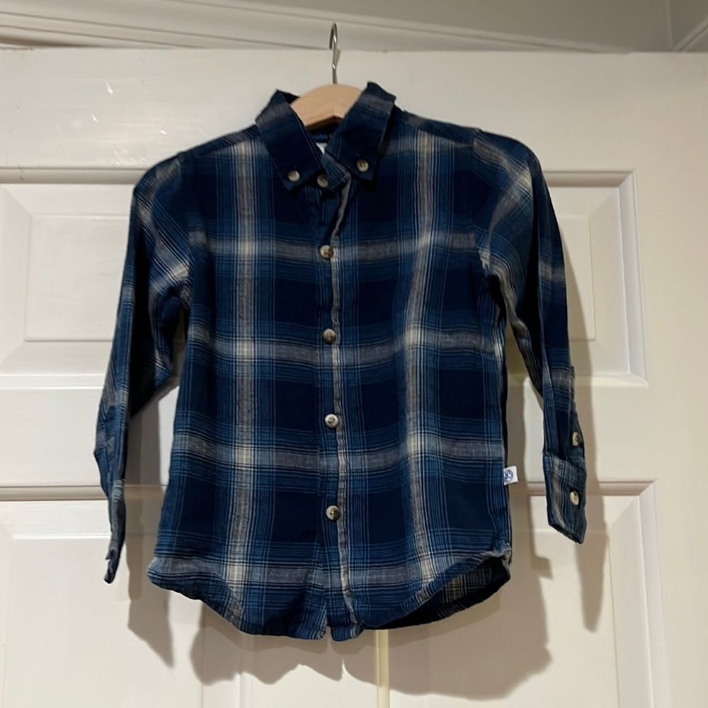 Blue Plaid Button Down Shirt
